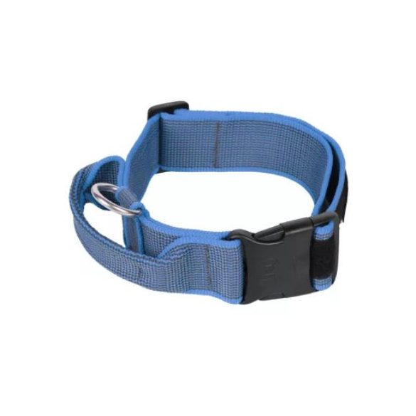 Julius k9 nyakörv fogantyúval és cserélhető felirattal 50mm/49-70 Kék-Szürke