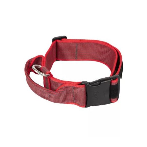 Julius k9 nyakörv fogantyúval és cserélhető felirattal 50mm/49-70 Piros-Szürke