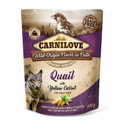   Carnilove Dog Adult tasakos Paté - fürj sárgarépával 300g