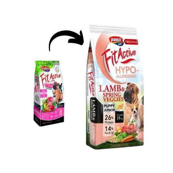 Panzi FitActive ORIGINALS Puppy & Junior Hypoallergenic Lamb & Spring Veggies 15kg