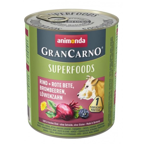 Animonda GranCarno Adult (superfood) marha,cékla,szeder,pitypang konzerv 6x400g