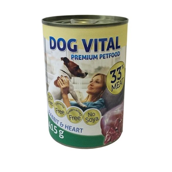 Dog Vital konzerv rabbit&heart 12x415gr