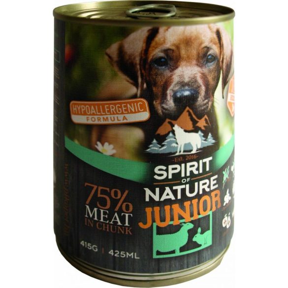 Spirit of Nature Dog konzerv Junior Bárányhússal és Nyúlhússal 12x415g