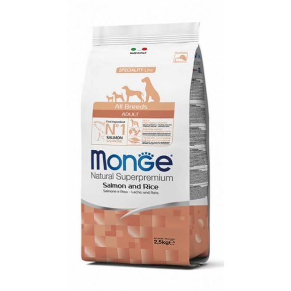 Monge All Breeds Adult Salmon and Rice száraz kutyatáp 2x12kg